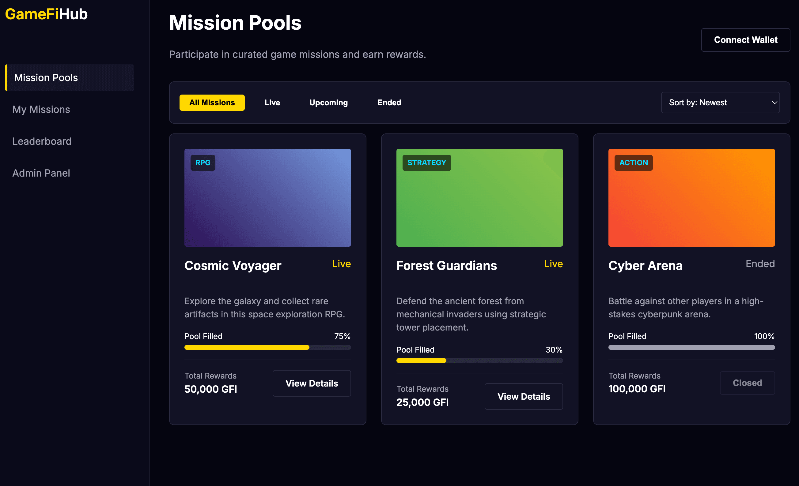 Arcade2Earn Mission Cards