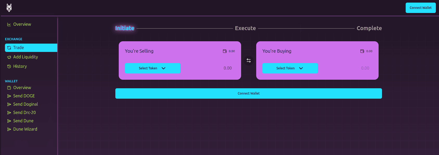 DeFi on Dogecoin Interface