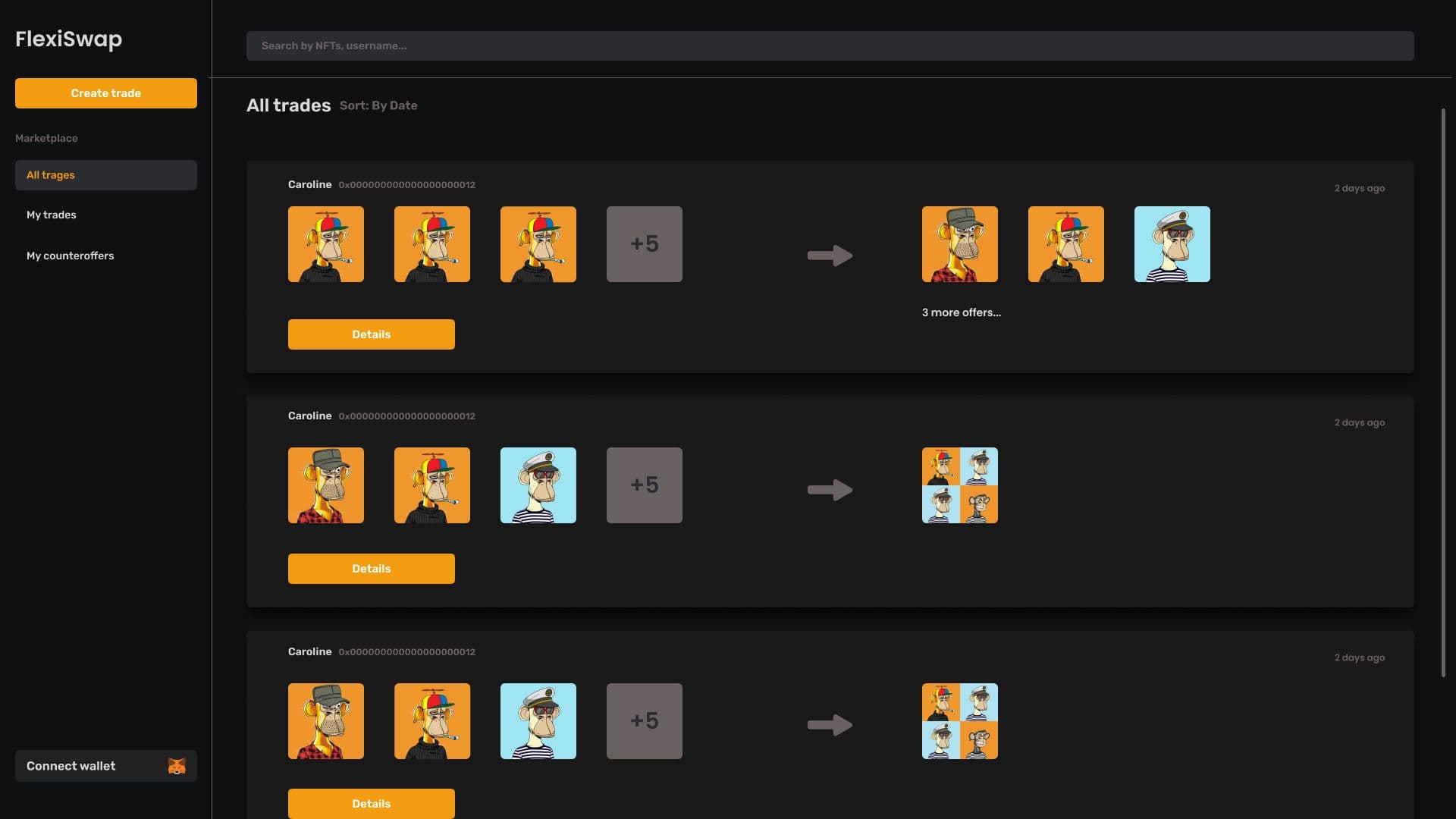 FlexiSwap Platform Dashboard