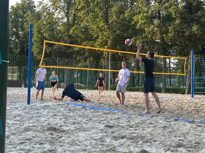 Team beach volleyball game