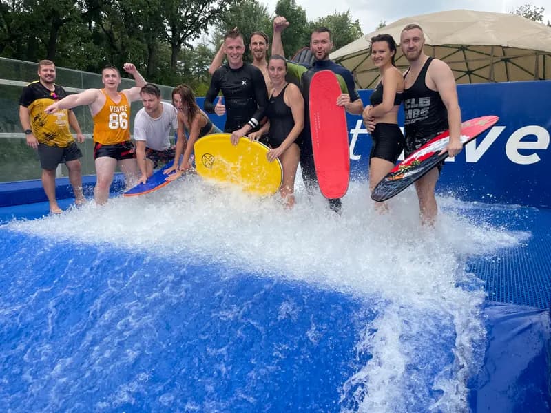 Team surfing outing