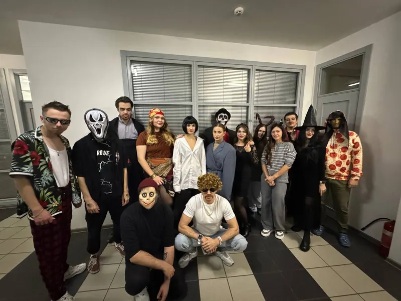 Halloween costume party in the office